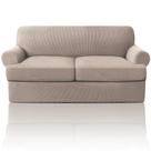 Sofá Slipcover PrinceDeco T Cushion Loveseat Sand Color