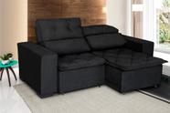 Sofá Soft Slim 3 Lugares Retrátil e Reclinável 2,00m com molas no assento Pluma Preto - Sofá Casa