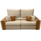 Sofá Sorrento 4 Lugares Retrátil e Reclinável Tecido Linho 230cm Innove Cor Bege