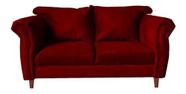 Sofá Suede Paris Luxo Chesterfield 2 Lugares Bordô