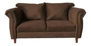 Sofá Suede Paris Luxo Chesterfield 2 Lugares Chocolate