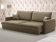Sofá Tango 2,60m sem caixa, Retrátil e Reclinável Veludocristal Castor - NETSOFAS