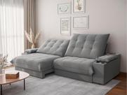 Sofá Thor 2,10cm com Super Pillow e Molas Ensacadas Veludocristal- NETSOFAS