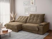 Sofá Thor 2,50cm com Super Pillow e Molas Ensacadas Veludocristal- NETSOFAS