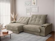 Sofá Thor 2,50cm com Super Pillow e Molas Ensacadas Veludocristal- NETSOFAS