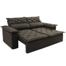 Sofá Top Compact 150 cm Retrátil e Reclinável com Molas Espirais Suede Café - Sofá na Web