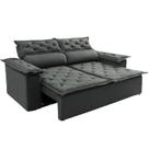 Sofá Top Compact 180 cm Retrátil e Reclinável Suede Cinza - Sofá na Web