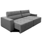 Sofá Top Lubeck 3 Lugares 250 cm Retrátil e Reclinável Suede Cinza Sofá na Web Sofá Top Lubeck 3 Lugares 250 cm Retrátil e Reclinável Suede Cinza Sofá na Web