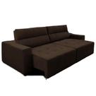 Sofá Top Lubeck 3 Lugares 250 cm Retrátil e Reclinável Suede Marrom Sofá na Web