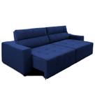 Sofá Top Lubeck 3 Lugares 290 cm Reclinável e Retrátil Suede Azul - Sofá na Web