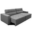 Sofá Top Lubeck 3 Lugares 290 cm Reclinável e Retrátil Suede Cinza - Sofá na Web