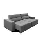 Sofá Top Lubeck 4 Lugares 2,50 m Retrátil e Reclinável Suede Cinza - Sofá na Web