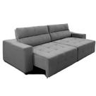 Sofá Top Lubeck Plus 250 cm 3 Lugares Reclinável e Retrátil Suede Cinza - Sofá na Web