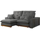 Sofá Toronto em Linho 4 Lugares Retrátil e Reclinável 250cm Di Vitrine Cor Cinza