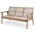Sofá Trama 3 Lugares Stain Jatobá com Corda Areia 155cm - 67233