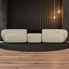 Sofá Versátil Sala de Estar Egito 342cm Modulado Bouclê Bege Claro G52 - Gran Belo