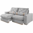 Sofá Vicam 029 Dubai com Molas Ensacadas 4 Lugares Retrátil e Reclinável 250cm Tecido Veludo Cor Prata