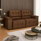 Sofá Vicenza 3 Lugares Retrátil Sala de Estar 175cm Suede Marrom - INCASA DECOR Sofá Vicenza 3 Lugares Retrátil Sala de Estar 175cm Suede Marrom - INCASA DECOR