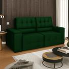 Sofá Vicenza 3 Lugares Retrátil Sala de Estar 175cm Suede Verde - INCASA DECOR