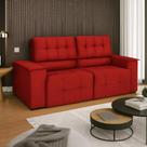 Sofá Vicenza 3 Lugares Retrátil Sala de Estar 175cm Suede Vermelho - INCASA DECOR