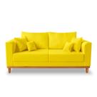 Sofá Viena Beny 3 Lugares Suede Amarelo