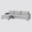 Sofá Viena com Chaise 2,70m em Bouclé Cinza Claro - Home Mobily