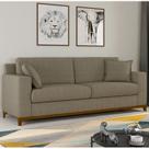 Sofá Vintage 3 Lugares Linho Bege Slim 200cm Sofá Vintage 3 Lugares Linho Bege Slim 200cm
