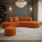 Sofá Virginia 250cm Luxo Sala Salão 3 Lugares Bouclé Cor:TerracotaDesenho do tecido:Liso Sofá Virginia 250cm Luxo Sala Salão 3 Lugares Bouclé Cor:TerracotaDesenho do tecido:Liso