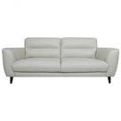 Sofá Vitória 3 Lugares 208cm Off White em Couro Mempra Móveis Sofá Vitória 3 Lugares 208cm Off White em Couro Mempra Móveis