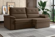 Sofá XFlex Aspen 1.80m Retrátil Reclinável Suede Marrom
