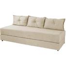 Sofanete Sofá de 3 lugares Sofá Cama de Casal Bicama em Suede Bege
