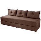Sofanete Sofá de 3 lugares Sofá Cama de Casal Bicama em Suede Cor Marrom