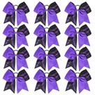Softball Cheer Bows DEEKA Glitter Stitching, 12 peças, roxo Softball Cheer Bows DEEKA Glitter Stitching, 12 peças, roxo
