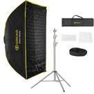 Softbox Bowens Greika 60x90cm Dobrável Com Grid Colmeia + Tripé Inox Greika 2,5m Até 15kg