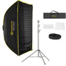 Softbox Bowens Greika 60x90cm Dobrável Com Grid Colmeia + Tripé Inox Greika 2,5m Até 15kg Softbox Bowens Greika 60x90cm Dobrável Com Grid Colmeia + Tripé Inox Greika 2,5m Até 15kg