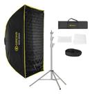 Softbox Bowens Grid Greika 60x90cm Dobrável Tripé Inox Softbox Bowens Grid Greika 60x90cm Dobrável Tripé Inox
