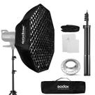 Softbox Bowens Octagonal Godox 95cm Com Grid Colmeia + Tripé 2,4 Metros Greika