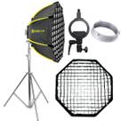Softbox Colmeia 90cm Greika Com Tripé Inox 2,5m Para Flash Estudio E Speedlite