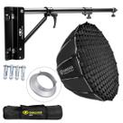 Softbox Colmeia 90cm Greika GKP2 Bowens para Led Flash Estudio + Suporte Teto Parede