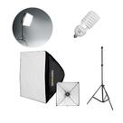 Softbox para Iluminação 60x60 com Tripé Universal e Lâmpada de Luz Fria 220V