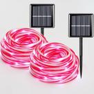Solar Candy Cane Rope Lights QITONG 2x10m 100 LED 8 modos