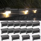 Solar Fence Lights Fohil, pacote com 16 LED, impermeável, ao ar livre