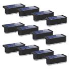 Solar Fence Lights Peasur, pacote com 12 LED impermeável, branco quente