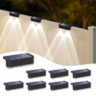 Solar Fence Lights Peasur, pacote com 8 Step Light, impermeável Solar Fence Lights Peasur, pacote com 8 Step Light, impermeável