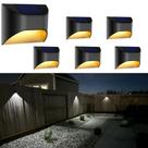 Solar Fence Lights VWCYL+ Waterproof, pacote com 6 unidades para jardim de quintal