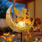 Solar Garden Stake Light HOMEIMPRO Fairy Moon Waterproof Solar Garden Stake Light HOMEIMPRO Fairy Moon Waterproof