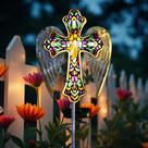Solar Glass Cross Stake Lights TEDOF para decoração de jardim