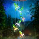 Solar Hummingbird Wind Chimes HEGUD Color Changing Lights