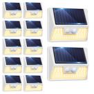 Solar Lights, pacote com 12 unidades, sensor de movimento externo branco Solar Lights, pacote com 12 unidades, sensor de movimento externo branco