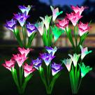 Solar Lights WDTpro Outdoor Garden, pacote com 6 e 24 flores de lírio